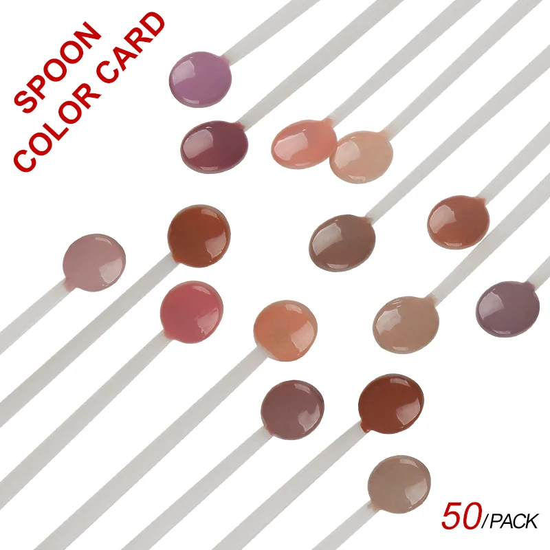 50pcs/Pack UV Gel Varnish Display Spoon Color Chart False Display Tips Nail Art UV Nail Tips Set Lot For Manicure Sticker