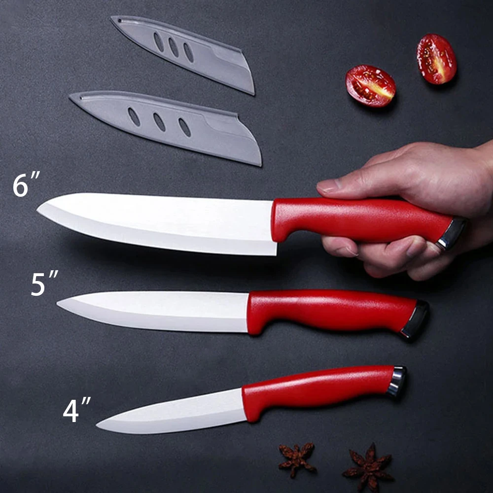 Kitchen ceramic knives complete knives with knife covers chef's knives, ladies' ceramic fruit knives for cutting meat and fruits