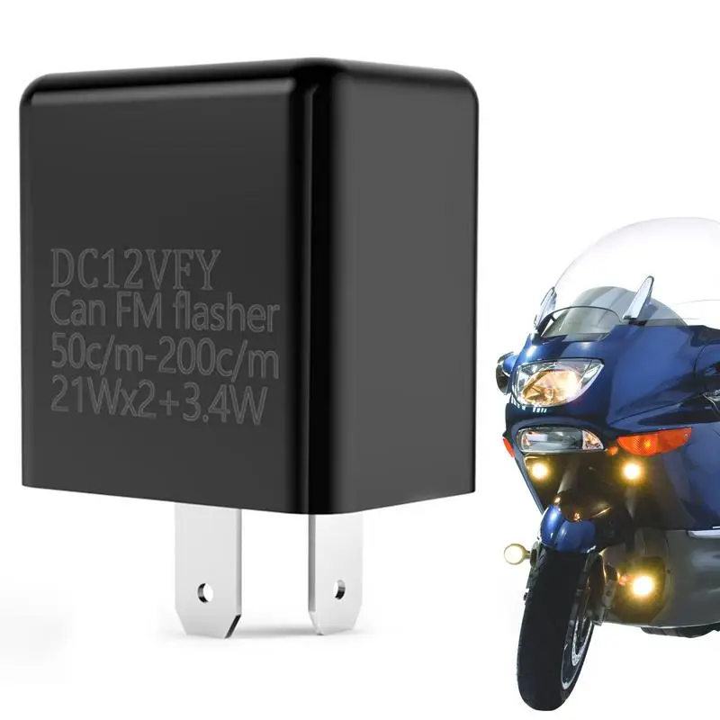 Motorcycle LED Flasher Relay Adjustable Frequency Square Flashing Flasher 12V 2 Pin LED Flaunter Relay Turn Signal Indicator