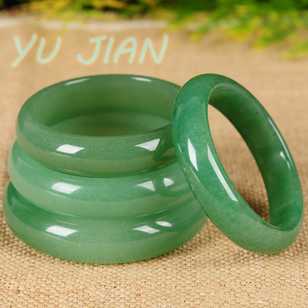 Natural Aventurine Jade Bangle Manufacturer Wholesale A Goods Jadeite Bracelet Women's Emerald Handring Exquisite Jewelry