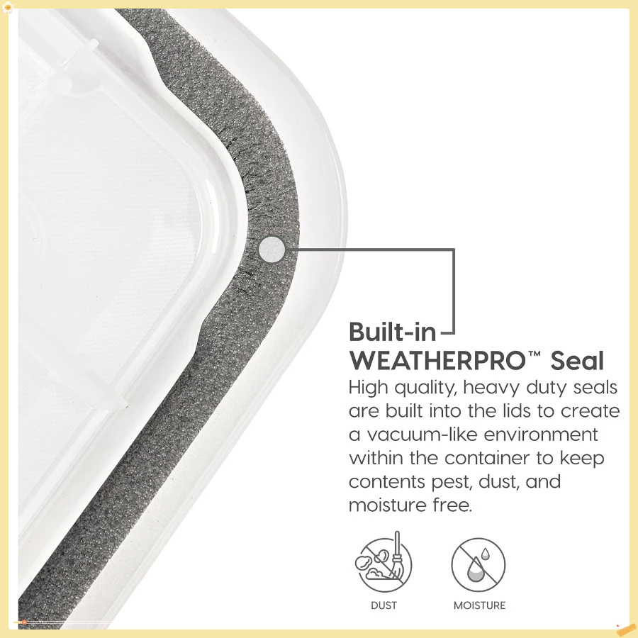 Plastic File Letter/Legal, Water Resistant Document Box, Durable Lid, Seal w/Secure Latching Buckles, Stackable, Nestable