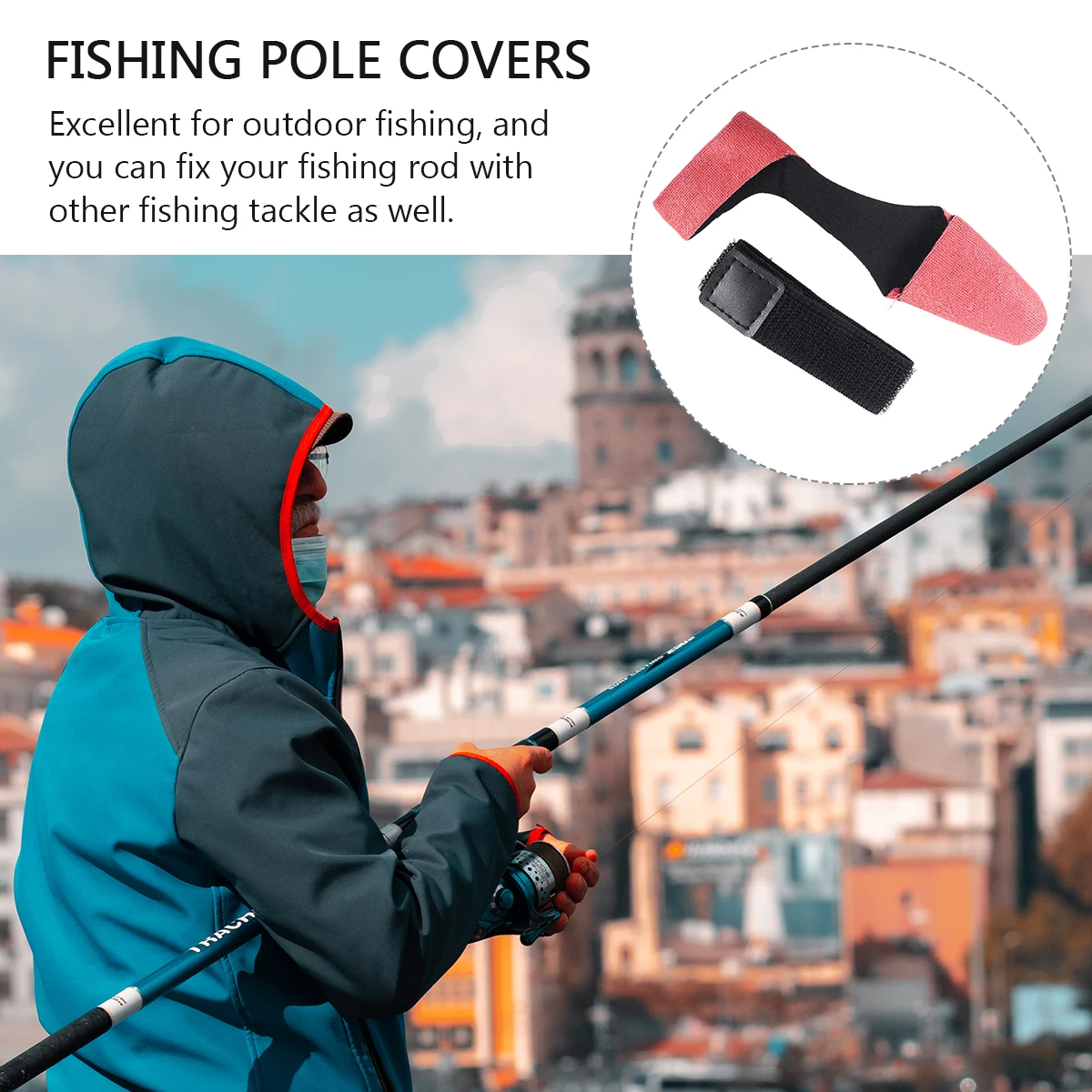 

1Set Fishing Rod Protector Durable Flexible Soft Tip Cover Portable Anti Tangle Fishing Pole Sleeve Daily Use Protector for Rod