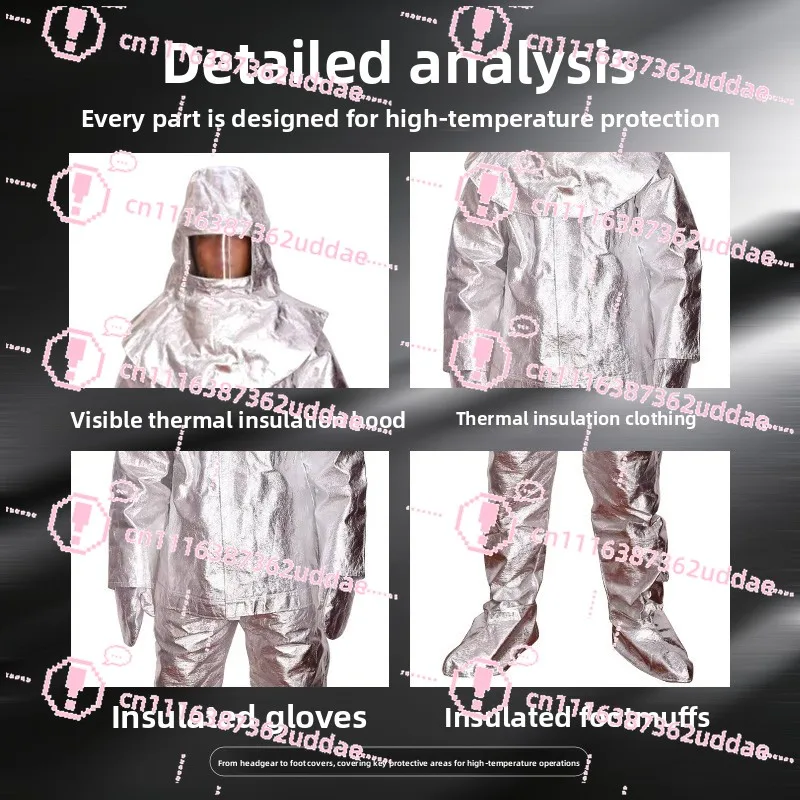 Aluminum Foil Fire Insulation Clothing Has High Temperature Resistance of 1000 Degrees, Protective Clothing Isolates Heat