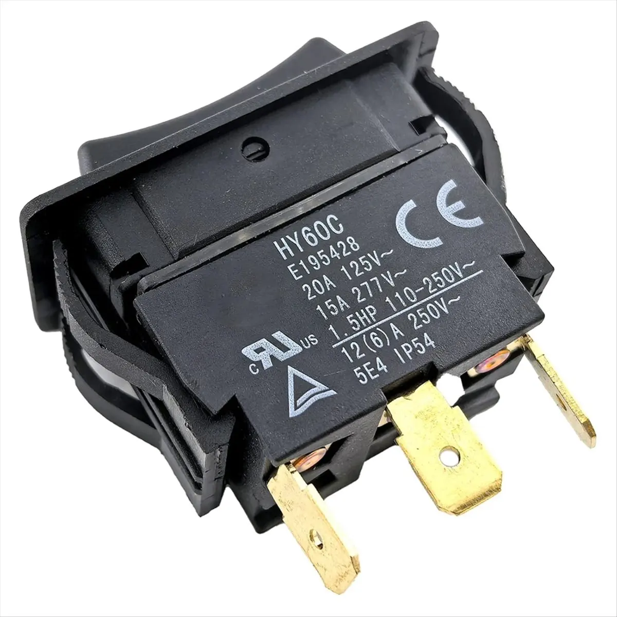 2 Pack HY60C 3-Pin Rocker Switch Heavy-Duty Switch for Motors Industrial Equipment Ship Type Mechanical Equipment Switch
