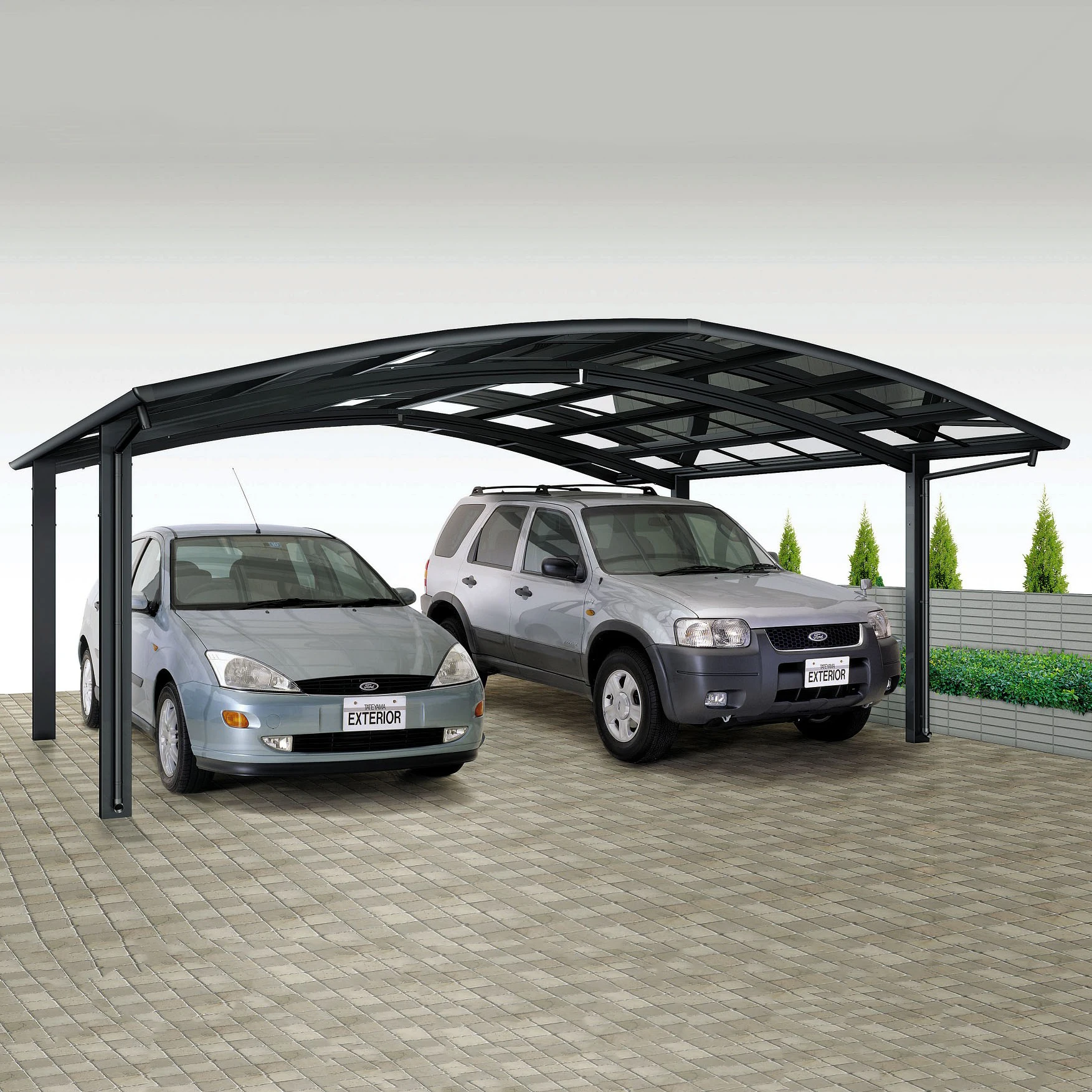 

Hangmei Garden Buildings Polycarbonate Car Porch Roof Metal Aluminium Carparking Garages, Canopies & Carports Grey Carport