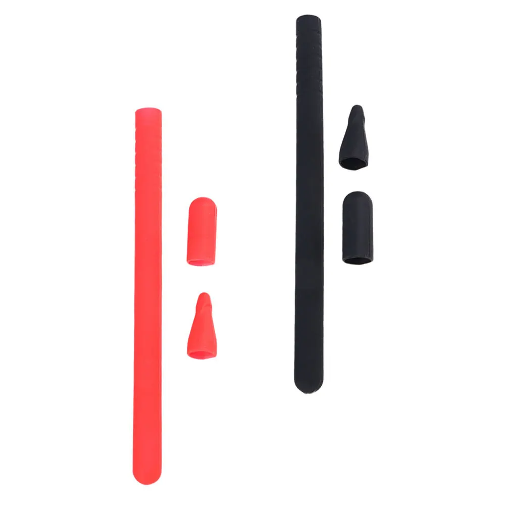 

2Sets Pen Sleeve Silicone Protective Cover Stylish Pencil 2 Sleeve Comfortable Grip Stylus Pen Case Decorative Pencil Protector