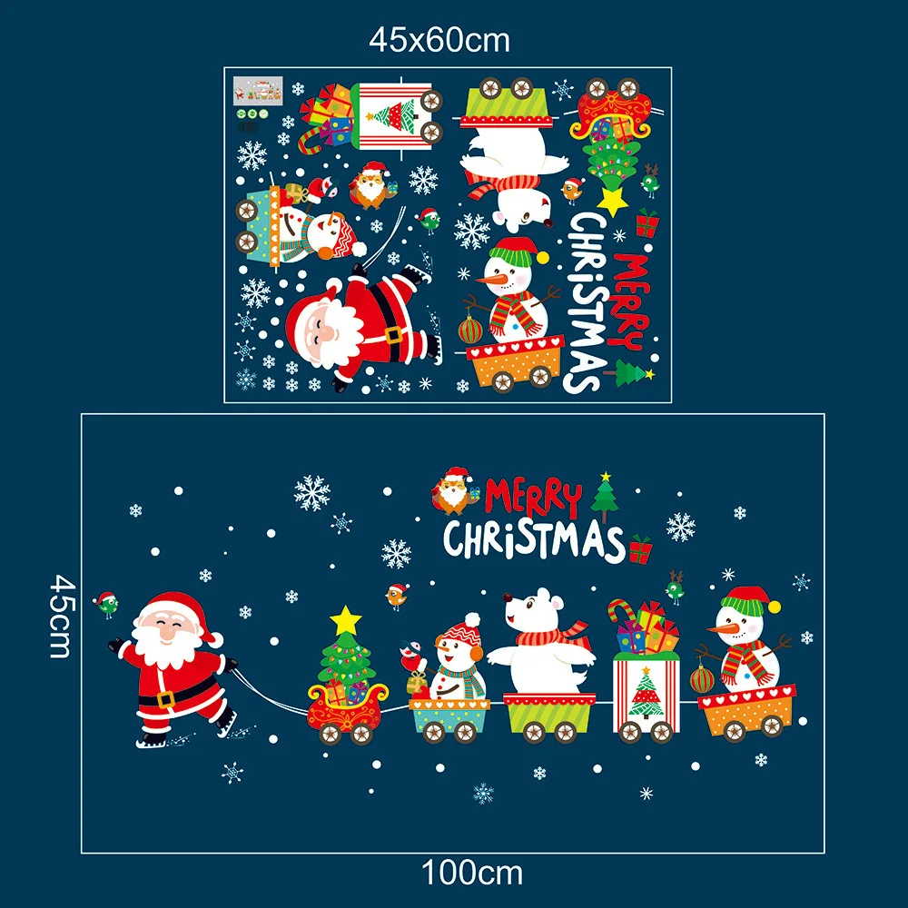 Creative Santa Claus cartoon sticker wall stickers for shopping mall shop Windows Christmas holiday glass wall stickers