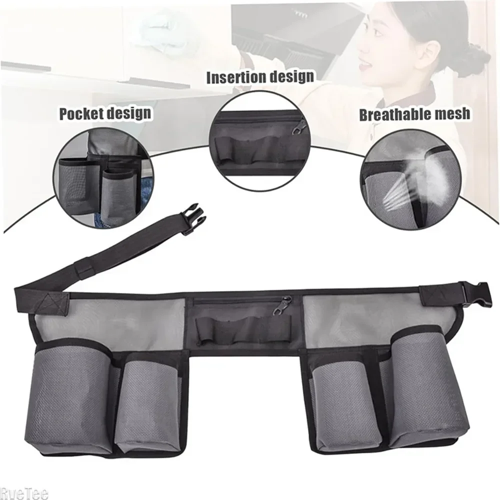 

Waterproof Tool Waist Bag Wrench Hammer Holder Electric Screwdriver Drill Organizer Household Cleaning Waist Tools Bag Dark Gray