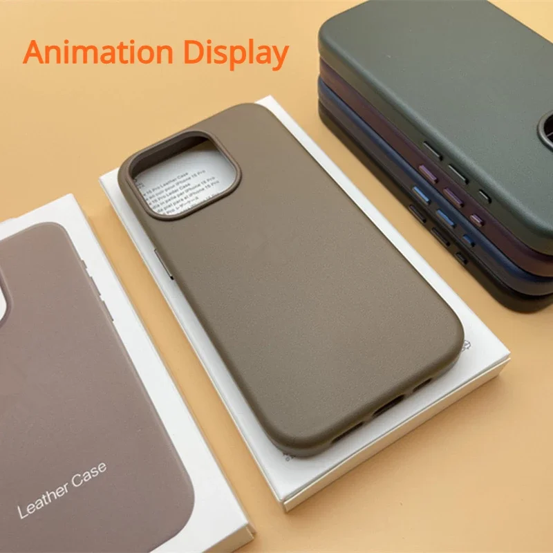 

Leather Phone Case with Animation, Magnetic Macsafe, Safe Back Cover for Magsafe iPhone 16 Pro Max 15 Plus 15Pro 15Promax 15 Mac