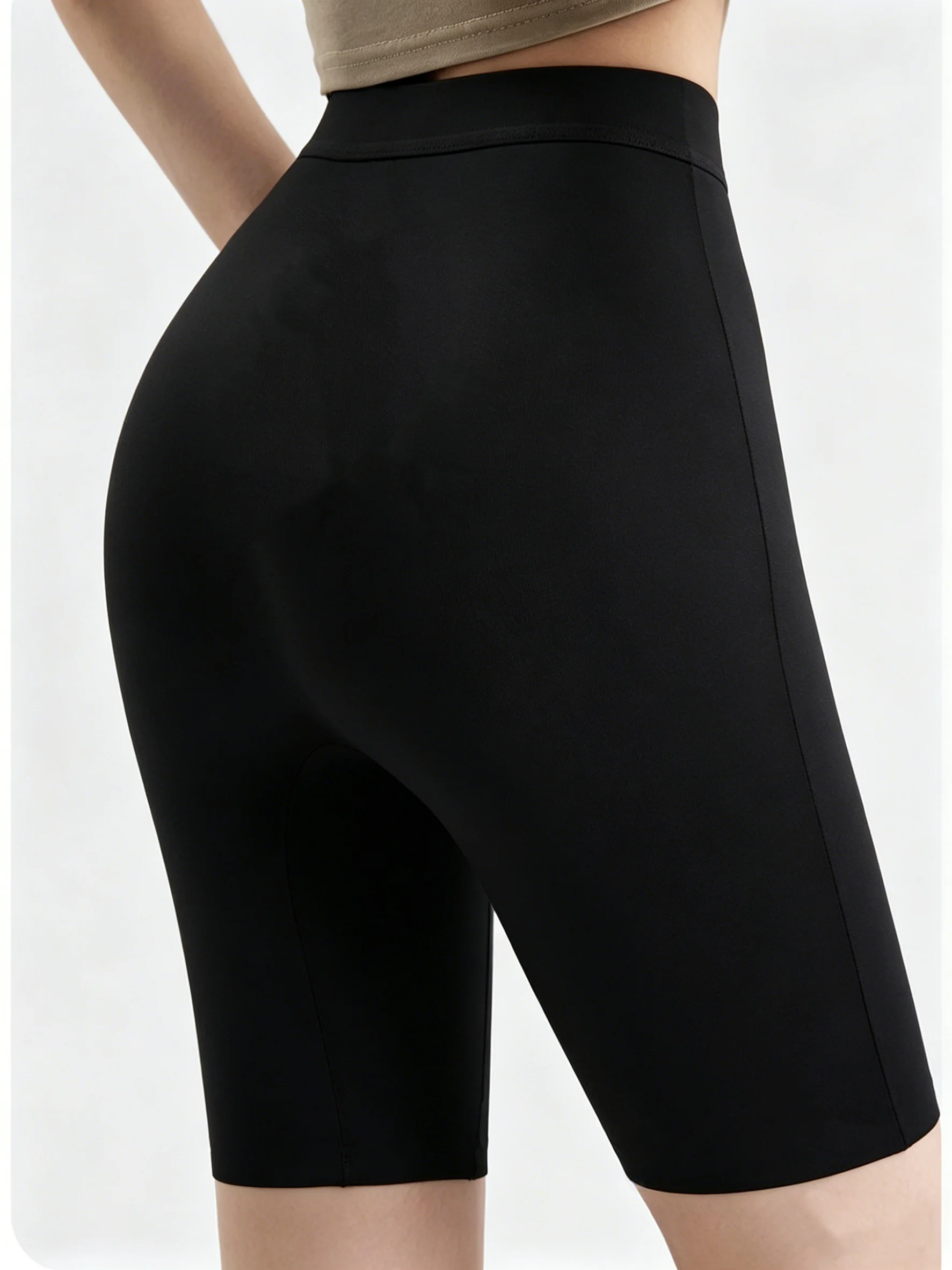Nahtlose Sicherheitsshorts für Damen, Blickdichter Unterrock-Einsatz, Hohe Taille mit Bauchkontrolle & Po-Lifting, Weich Geripptes Wellenmuster – Detail 10