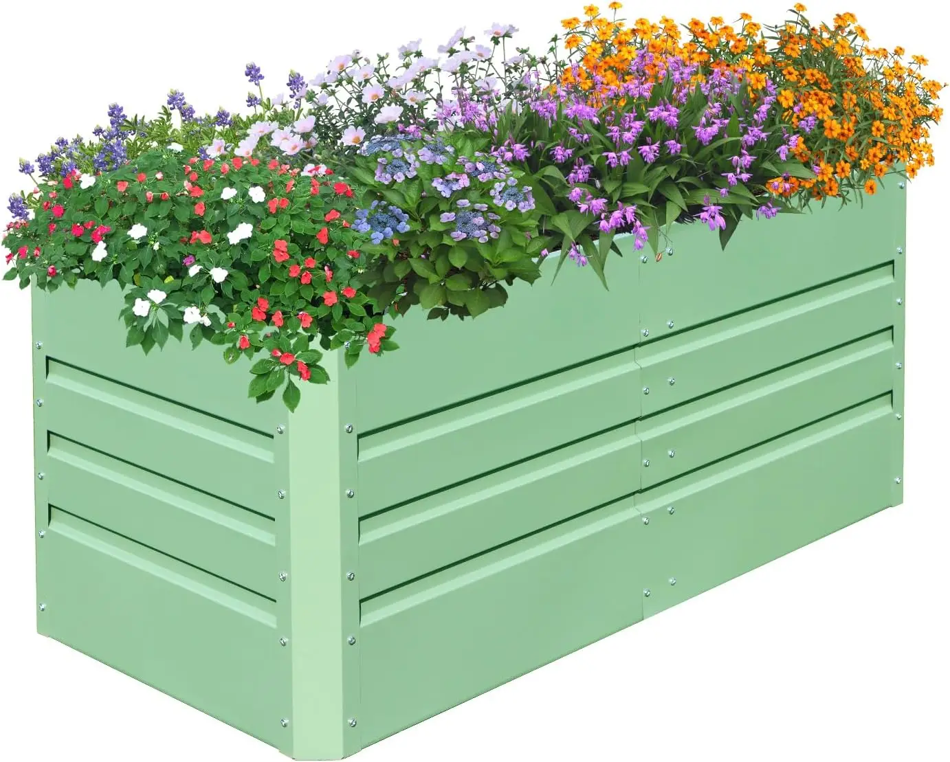 

4x2x2FT Raised Garden Bed Galvanized Planter Garden Boxes Outdoor, Deep Root Planter Raised Bed for Vegetables Flowers Herbs,Gre
