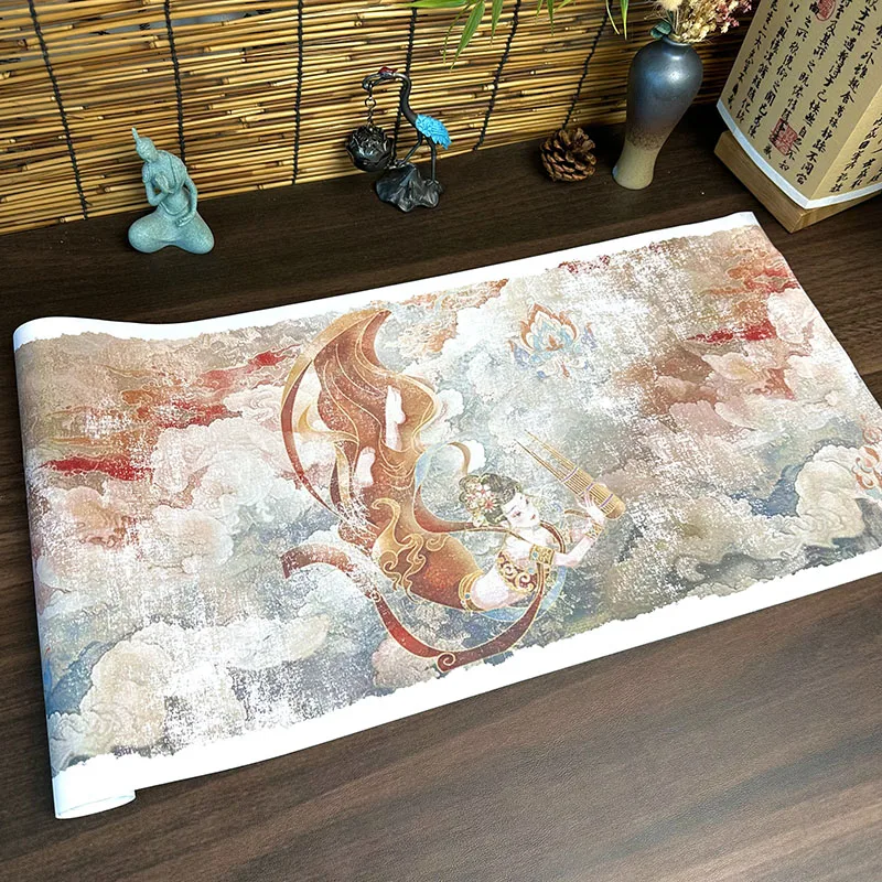Non-Bleeding Silk Cloth Calligraphy Scroll, Blank Xuan Paper Roll 30cm x 10m for Ink Brush Writing, Painting & DIY Art