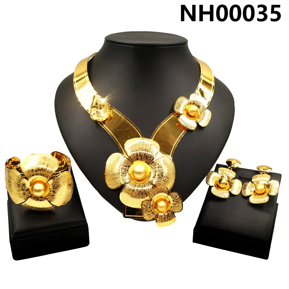 

Yulaili New Necklace and All-match Trendy Clothing Accessories Gold Plated Jewellery Set Fre Shipping NH00035