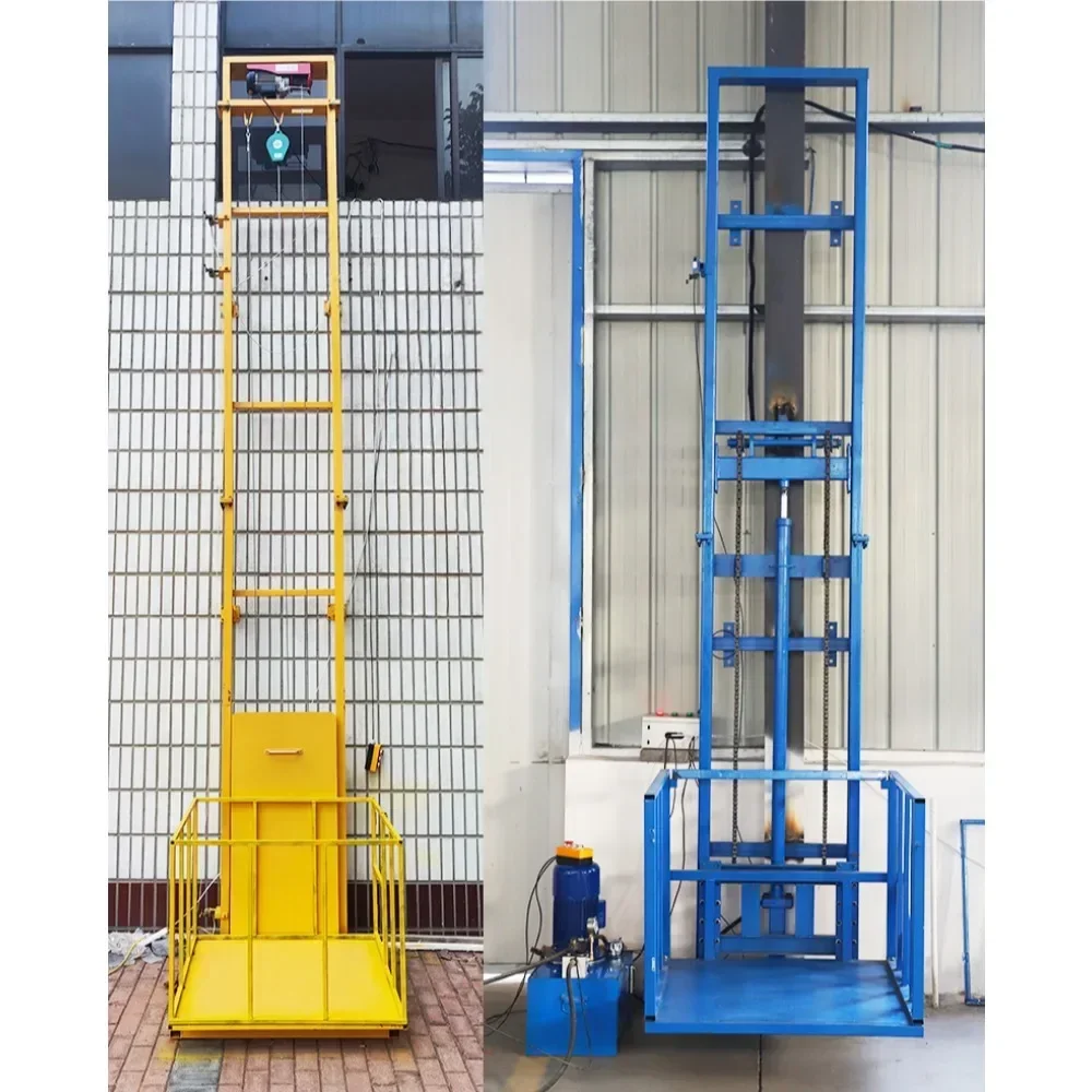 مصعد البضائع الهيدروليكي مصعد كهربائي صغير منصة رفع منزلية بسيطة