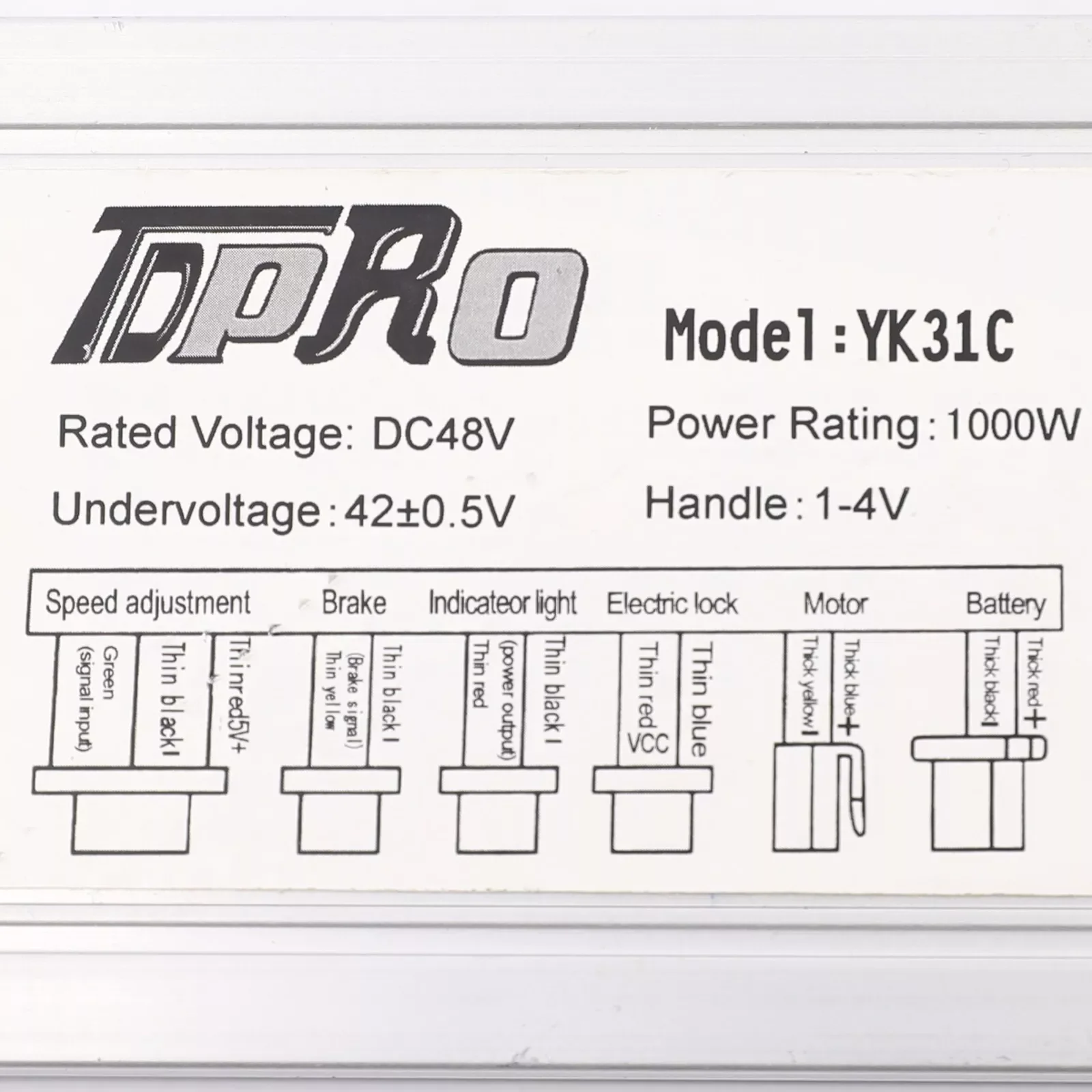 Escova elétrica Motor Speed Controller, acelerador, chave de ignição, Scooter, ATV, Quad, Acessórios para motocicletas, 48V, 1000W