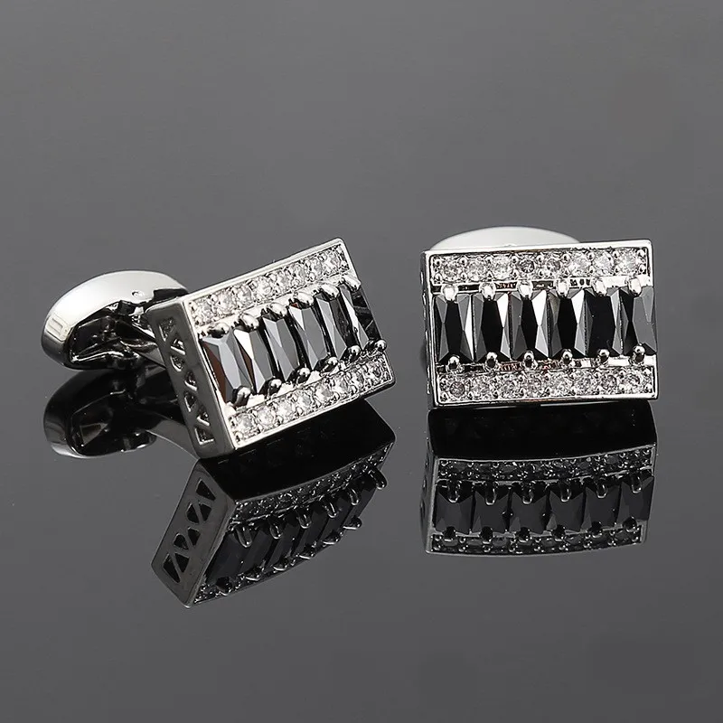 Men's Tough Upscale Zircon Cufflinks Gentleman Trend Personality Shiny Shirt Cuff Cuff Studs