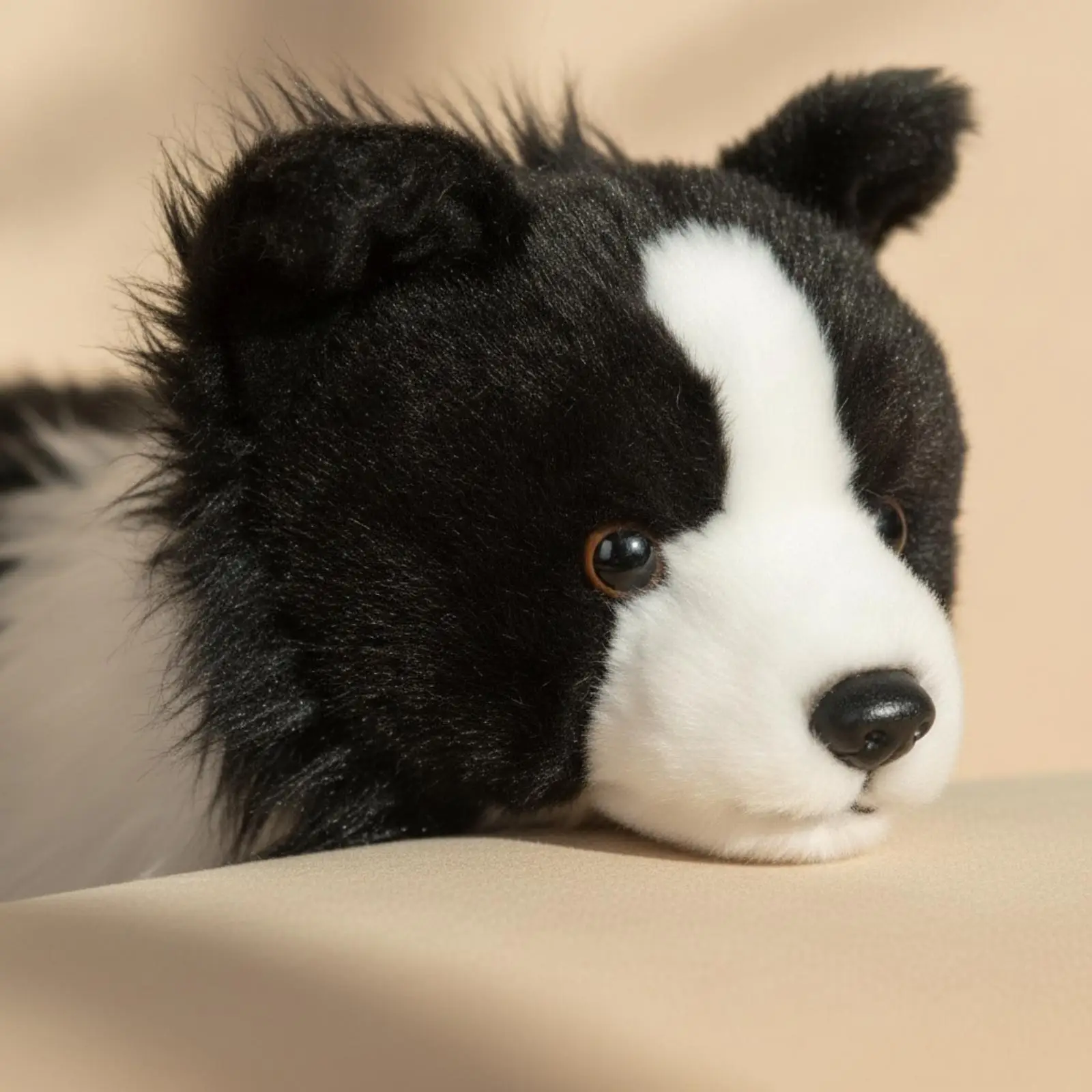 Border Collie Stuffed Dog Fuzzy Border Collie Stuffed Toy Huggable for Children