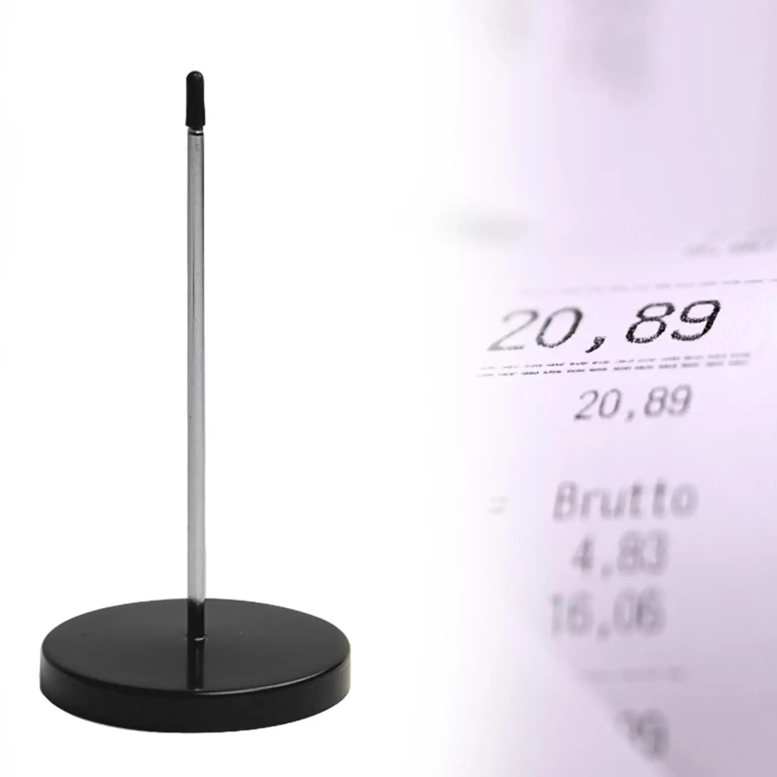 Desk Receipt Holder, Metal Bill Holder ,Paper Memo Holder ,with Round Stand Receipt Note Stick Memo Holder for Kitchen Office