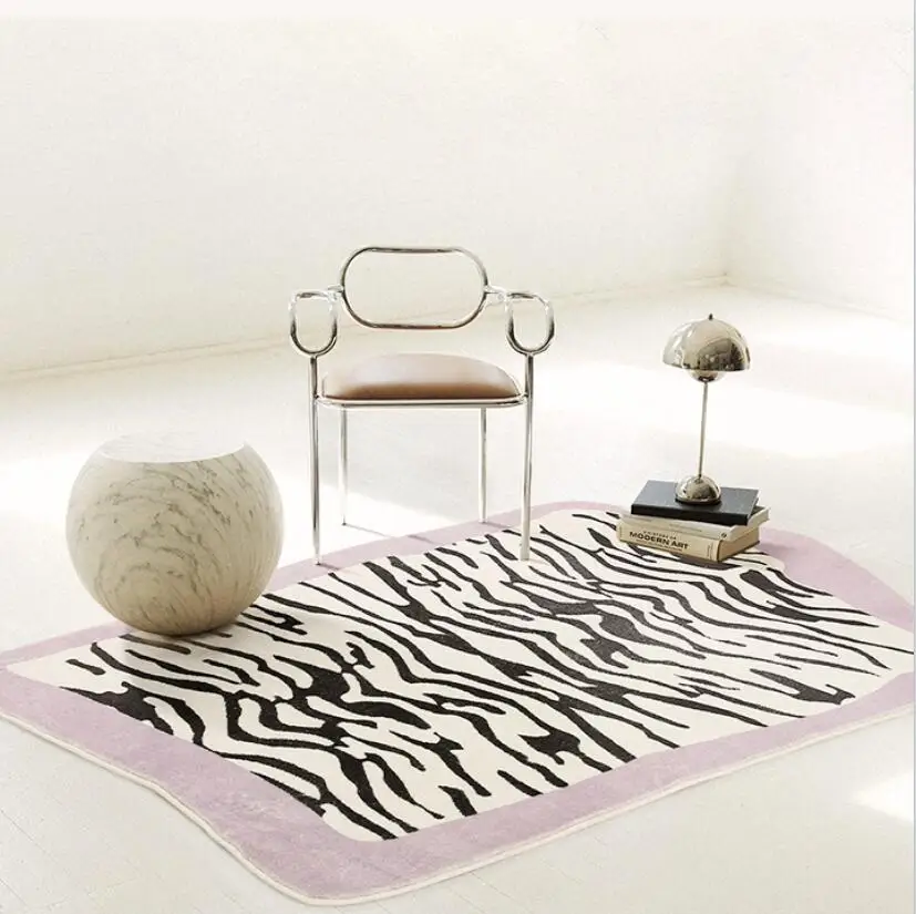 Thick Zebra Stirpe 3D Printed Carpets for Living Room Anti-slip Animal Throw Rugs Floor Mats Room Doormat Area Rug Home Tapis