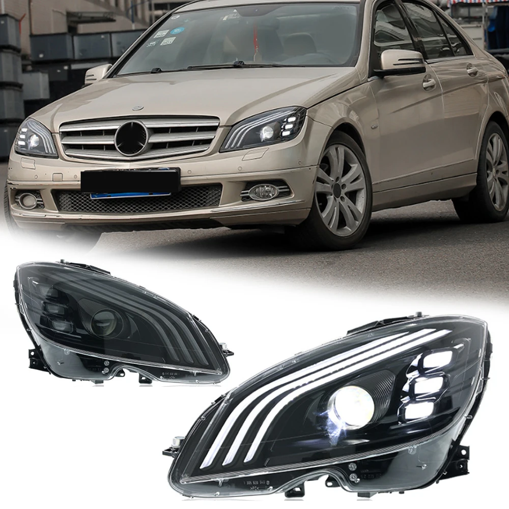

Светодиодные фары для Mercedes Benz C Class W204 07-10 Maybach Style, светодиодные фары в сборе, аксессуары для сигнала, модифицированная лампа