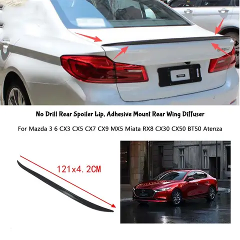 For Mazda 3 6 CX3 CX5 CX7 CX9 MX5 Miata RX8 CX30 CX50 BT50 Atenza Rear Wing Lip Car Rear Trunk Boot Lip Spoiler Wing