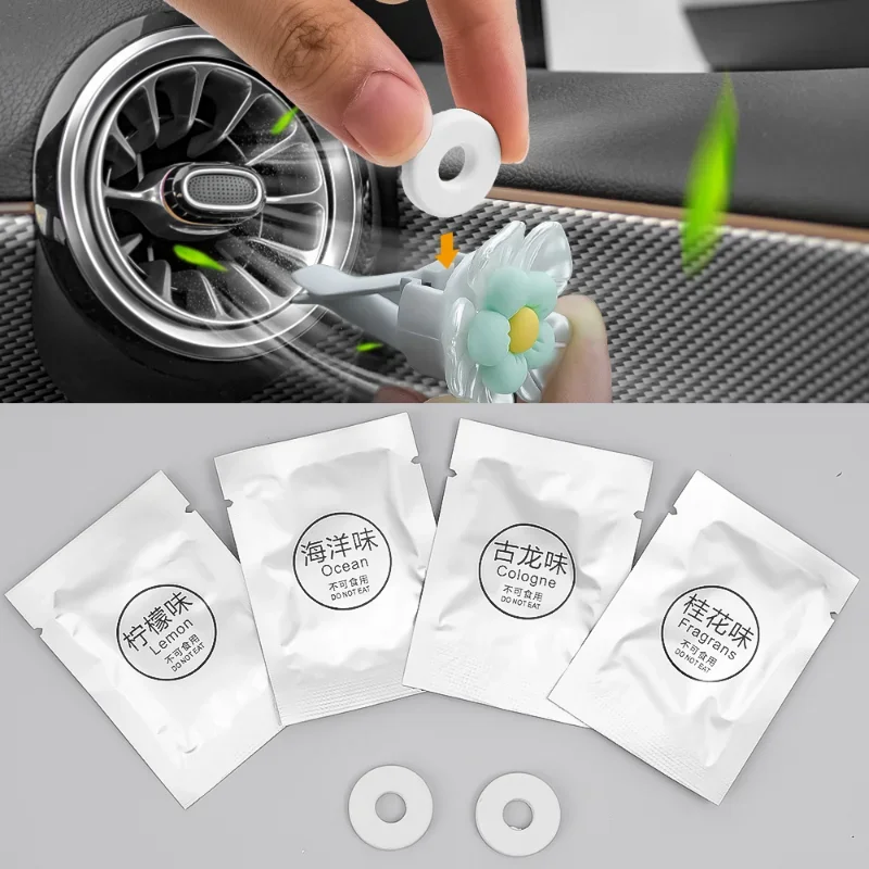 Car Air Freshener Supplement 5 Flavor Auto Purifier Supplement Accessories Replace Aroma Cotton Pads Perfume Fragrance