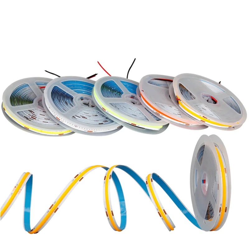 

DC 12V 24V COB LED Strip Light 320 LEDs/M 8mm Ra≥90 High BrightnessHigh Density Flexible Strip Light Color Blue Red Green White