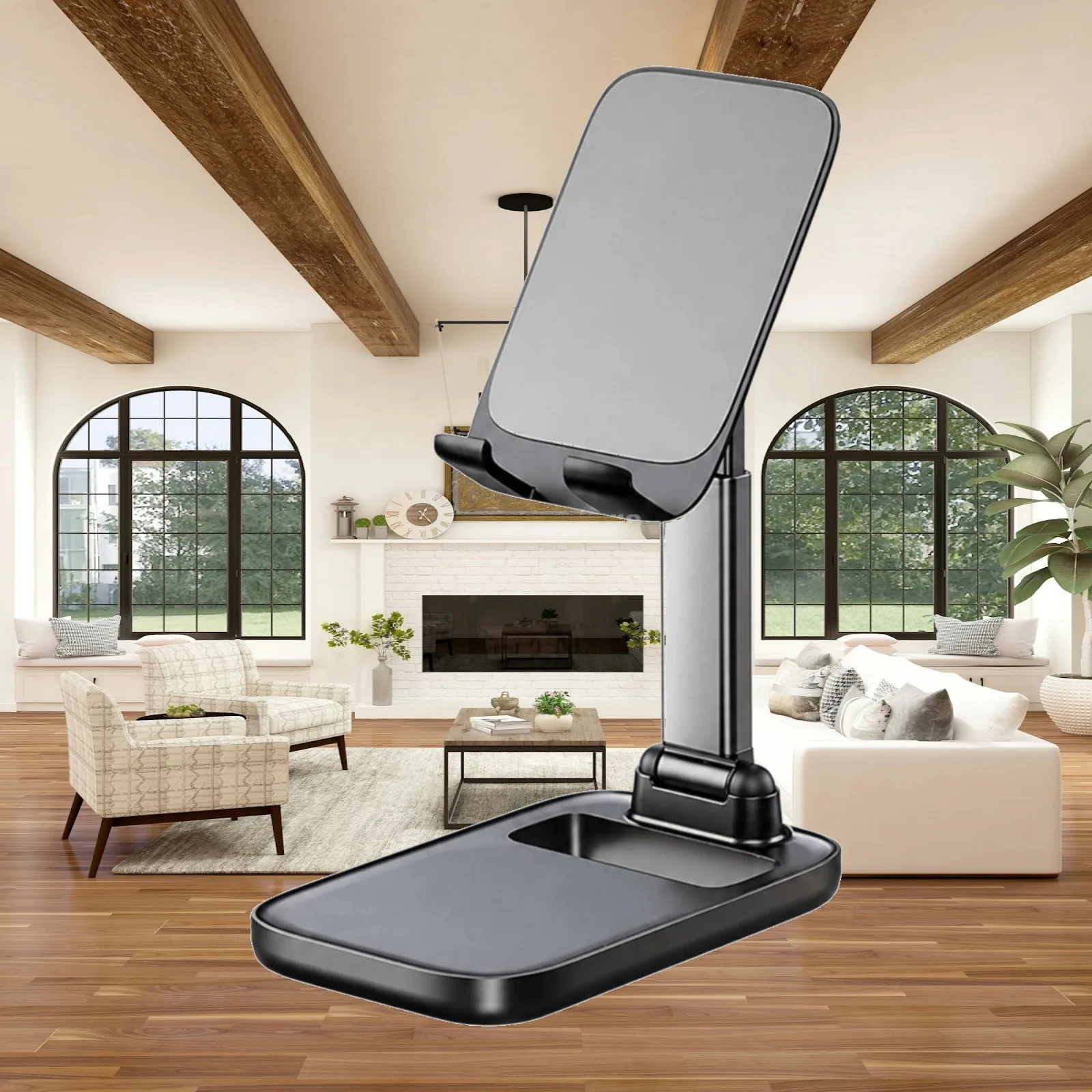 Foldable Phone and Tablet Stand Anti-Slip Adjustable Desktop Device Stand Multi-Angle Slim for Desk, Visual Calls