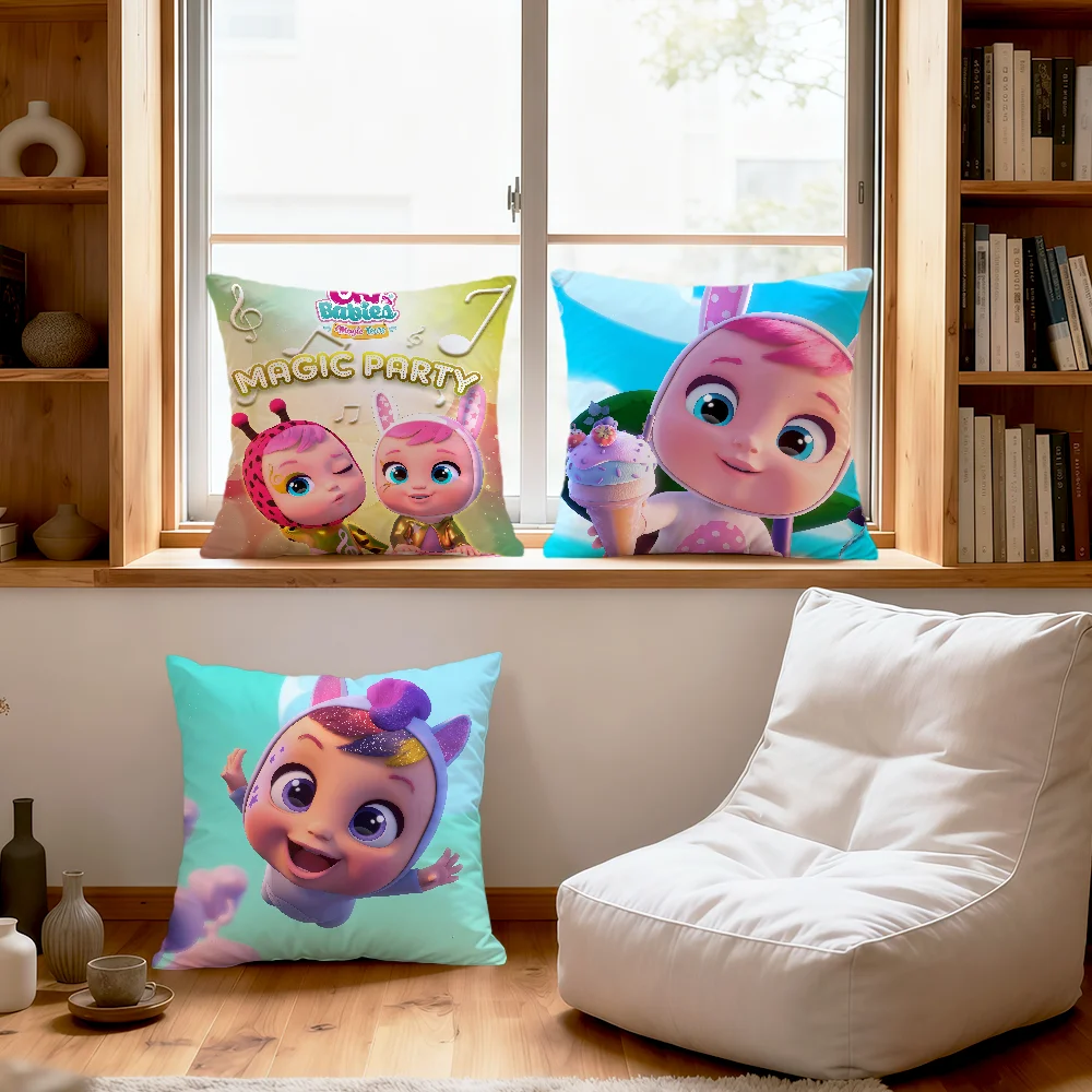 cute cartoon funny Cry Babies m-Magic Tears soft pillowcase Sofa Home Living Room bedside Decor pillow cover Gift Party hogar