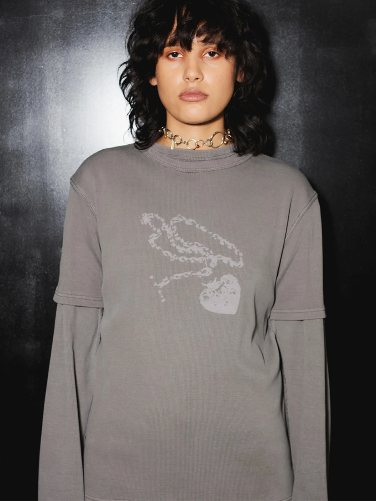 

3HOPE Brand Ultra-Thin Slim Fit ort Sve T-irt for Women Autumn Commute Sle Korean Faion Creative Pattern