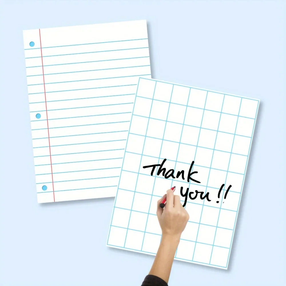 2-piece Erasable Poster Set (with 4 Oil-based Pens), Large-sized Grid Whiteboard Chart, Suitable for Classrooms and Offices