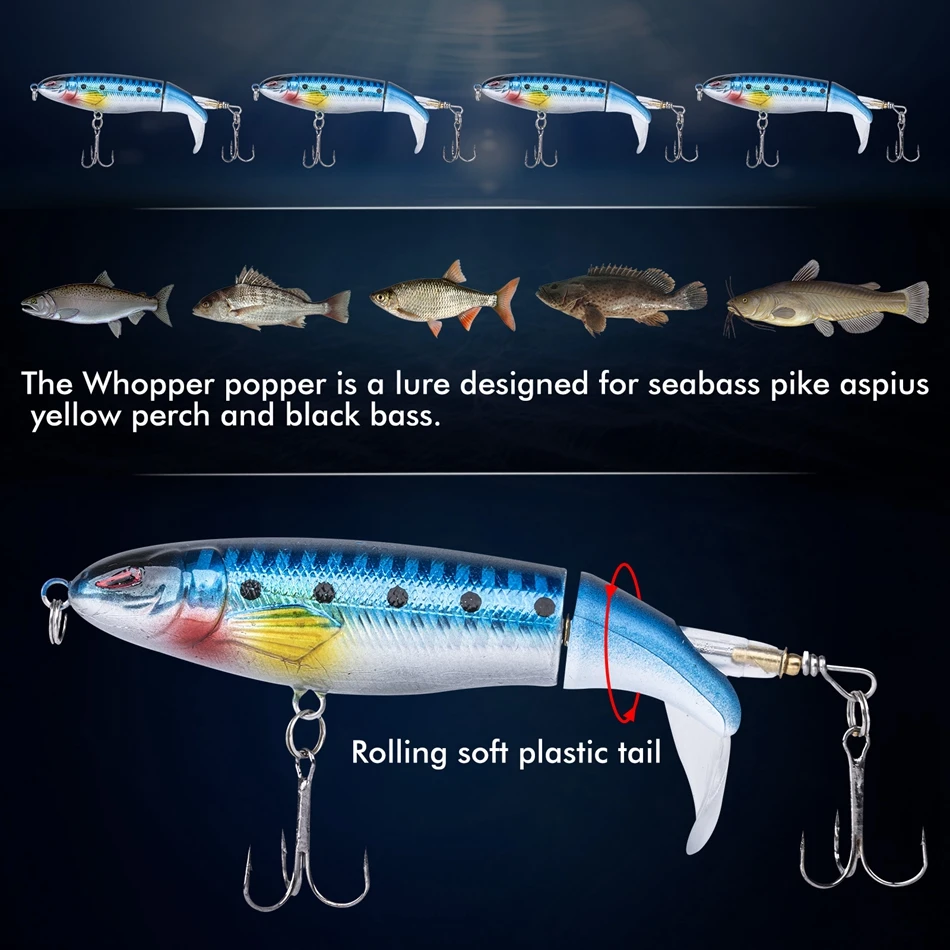 Goture Whopper Popper – Cebo topwater para lucio 10-14 cm - imagen 4
