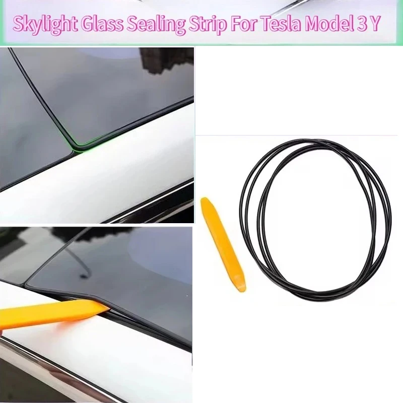 Per Tesla Modello 3 Y Kit di riduzione del rumore del vento per auto Kit di guarnizioni silenziose Accessori per auto Lucernario Striscia di tenuta in vetro Tre nuovi 2017-2025