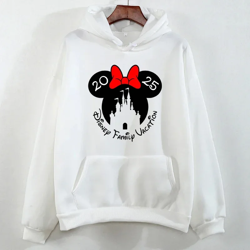 Autumn Winter Fashion Trend Funny 2025 Disneyland Travel Graphic Hoodies for Women Kawaii Pullover Tops Casual Couple Sweatshirt