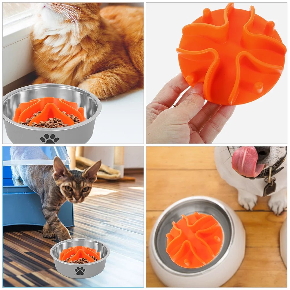 

Slow Feeder Dog Bowl Insert Soft Food Safe Silicone Slow Eating Mat Non Slip Feeding Bowl Accessory for Pet Supplies