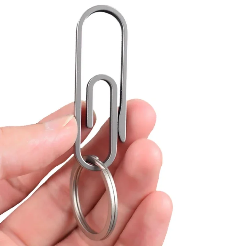 

Уникальный креативный дизайн байкер TC4 Ti титан овальная скрепка для бумаг U-образный крючок зажим карабин брелок инструмент DIY55