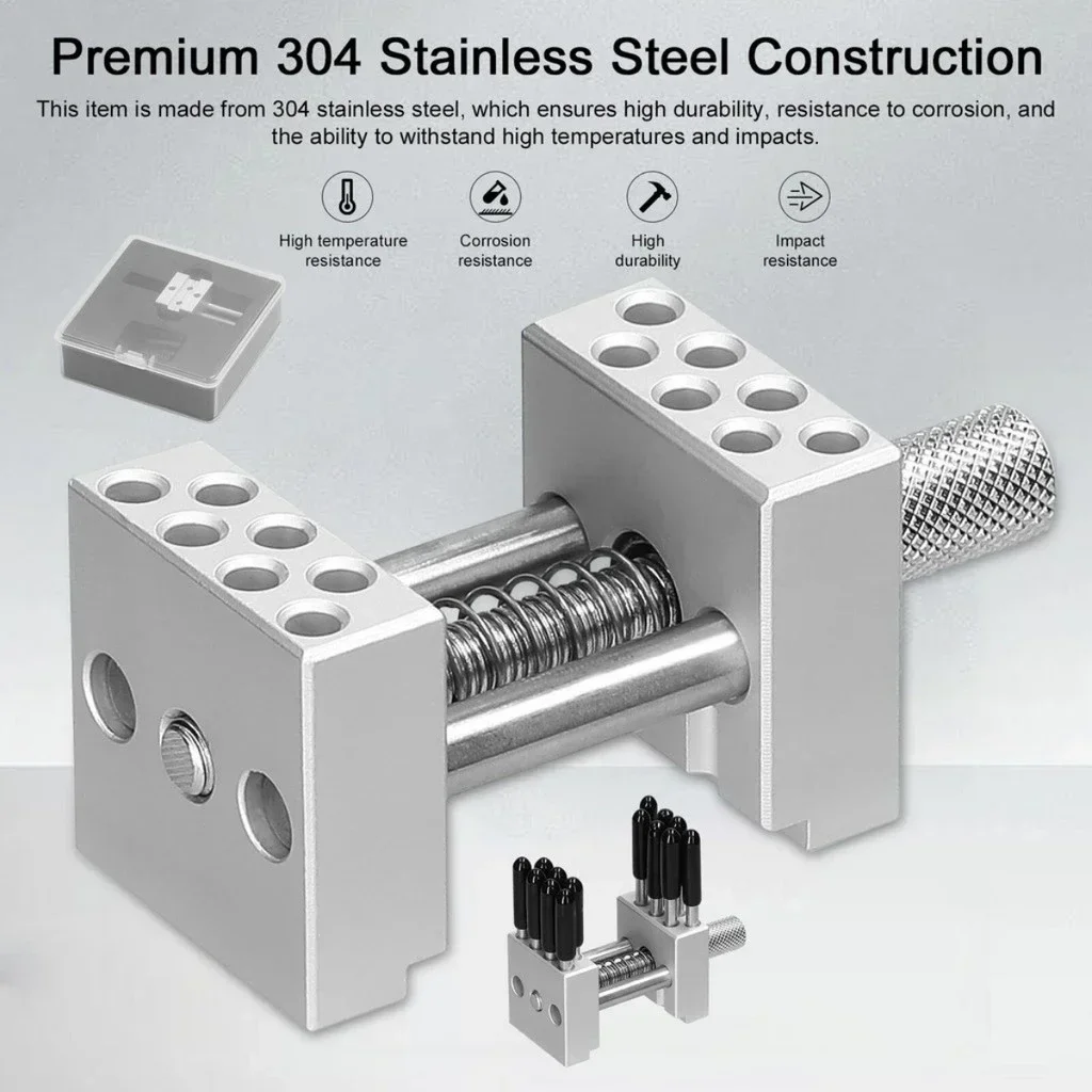 Nasedal Mini Bench Vise 304 Stainless Steel Gundam Modeler Tool Jewelry Crafting Clamp for Precision Hobby DIY Garage Workshop