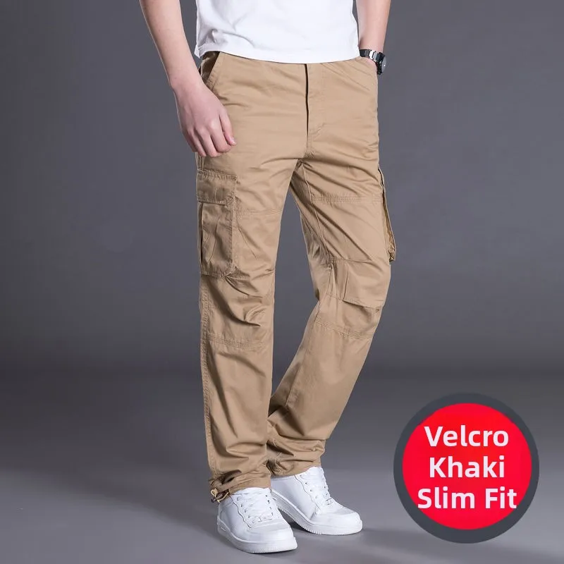 

Men's Workwear Pants Casual Loose Fit Thiened Straight Leg Spring Autumn Summer Multi-ket Leisure Trousers