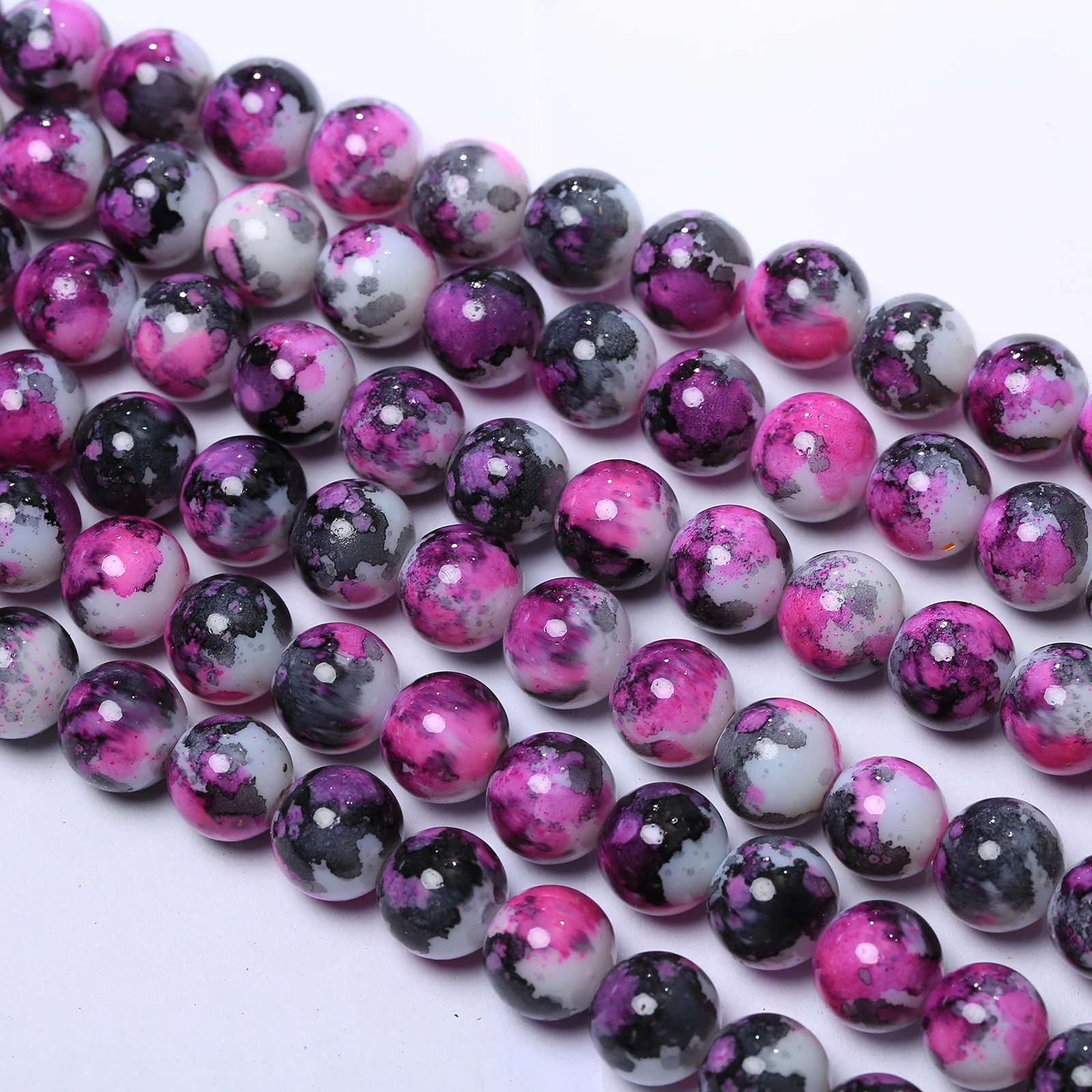 240pcs 10mm Multicolour Glass Beads with Speckles for DIY Bracelet Bangle Making 111 Sorts of Colors Could To Choose