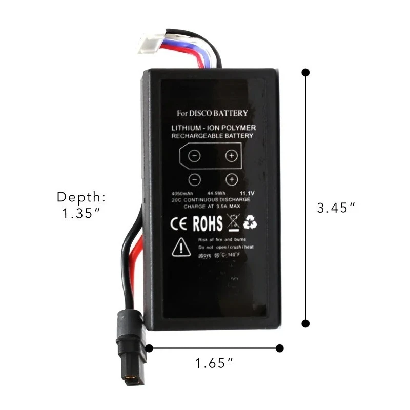 Newly upgraded 11.1V 4050mAh 44.9Wh Rechargeable UAV Drone Battery for Parrot Disco Lithium-ion Polymer Rechargeable Battery