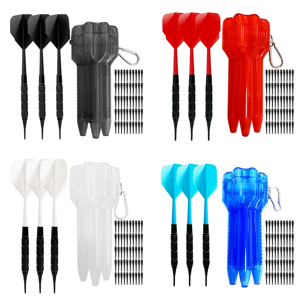 WEDARTER Soft Dart Set (18g) + Portable Case + Replacement Tips + One-Piece Tails, Professional Electronic Plastic Dart Set