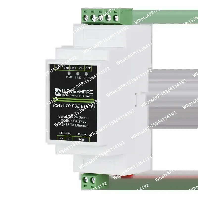 Industrial Modbus MQTT JSON serial server RS485 to RJ45 Ethernet TCP/IP to serial rail-mount support with POE