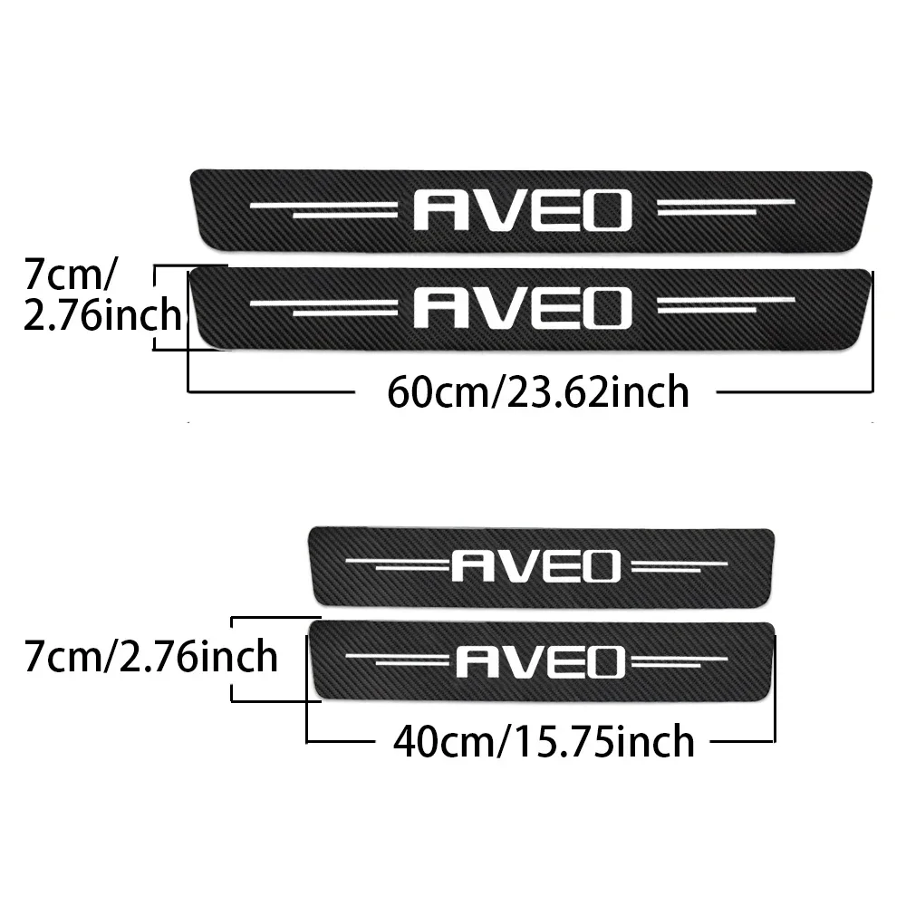 4Pcs Car Door Threshold Sill Sticker for Chevrolet Aveo T200 T250 T300 2023 2021 2018 2017 2016 2015 Sedan Hatchback Accessories