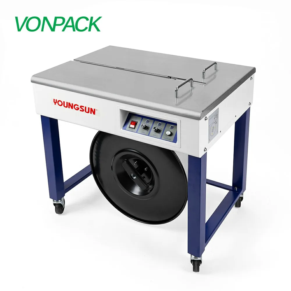 Semi Automatic Carton Box Automatic High Platform Table Tyre Poly Pack Pp Belt Strapping