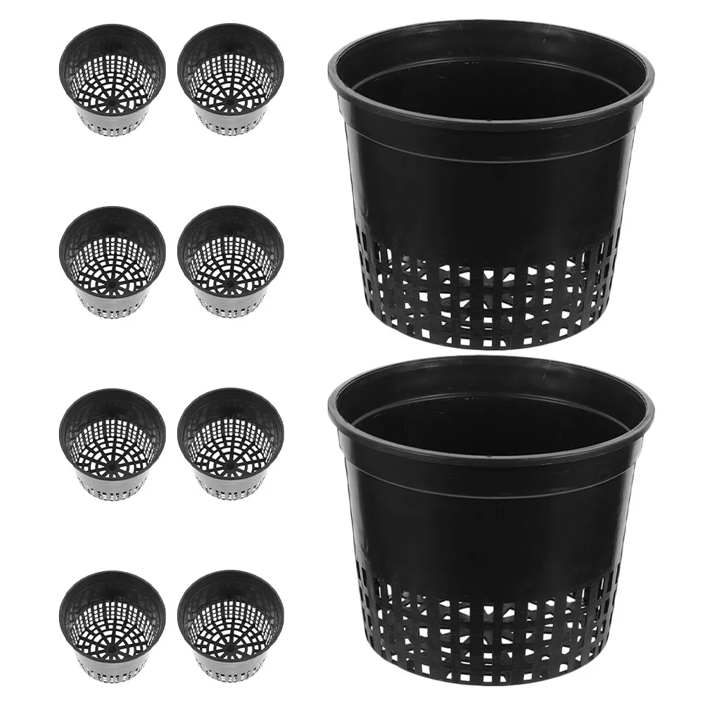 10Pcs Garden Slotted Mesh Net Cups Hydroponic Aquatic Planter Pots for Balcony Cultivation Space Saving Root Aeration Drainage