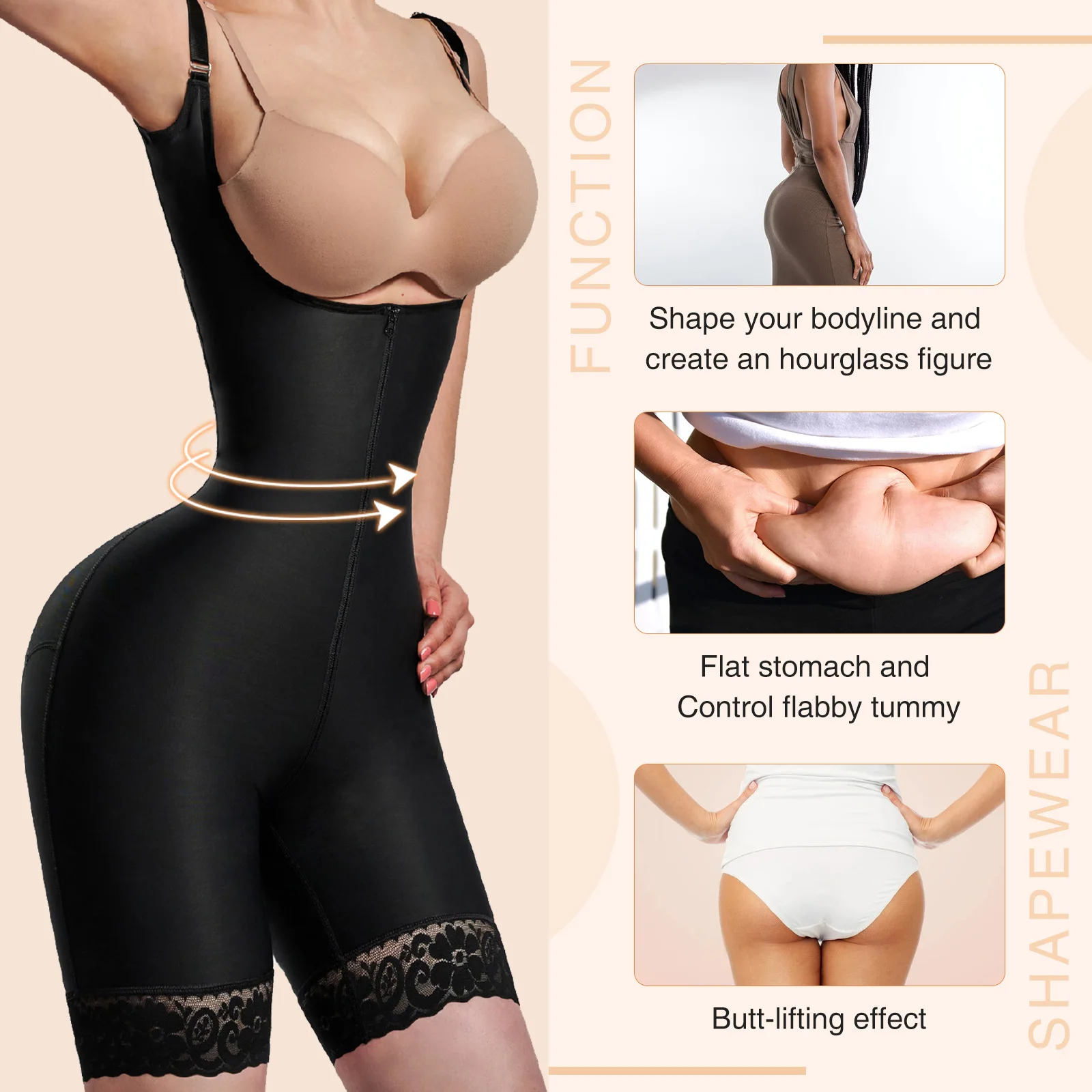 Fajas Colombianas Originales Shapewear High Compression Reducing and Shaping Girdles Women Slimming Butt Lifter Body Shaper