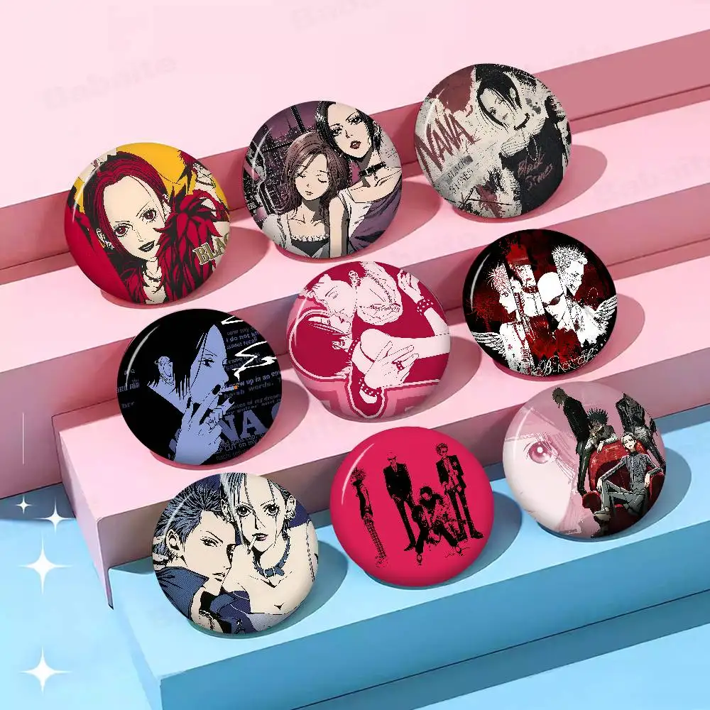 Anime Cool Nana O-Osaki Anime Button Pin Handmade Brooch for Clothes Cartoon Badge Backpack Decoration Jewelry Accessories
