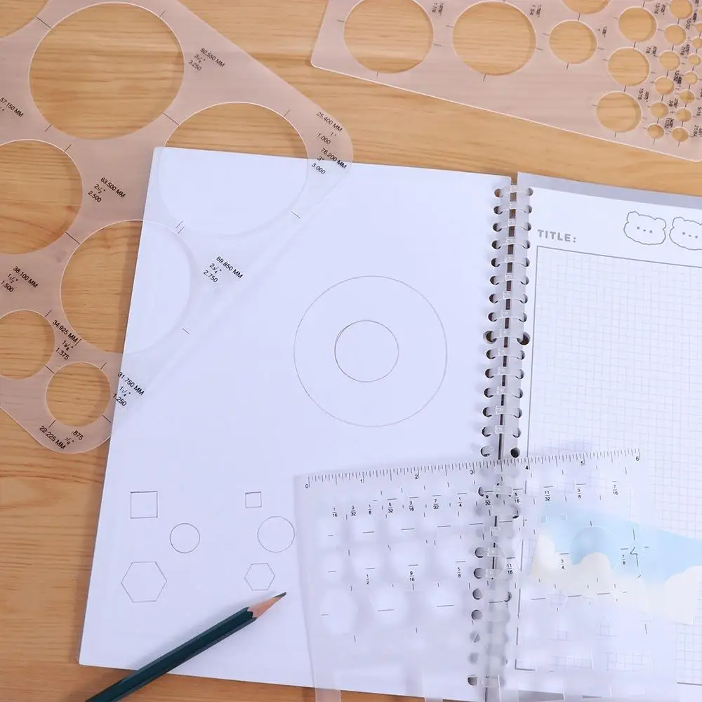 3Pcs 3 Sizes Round Templates DIY Transparent Circle Stencils for Drawing Creativity Multi-use Circle Drawing Tool Student