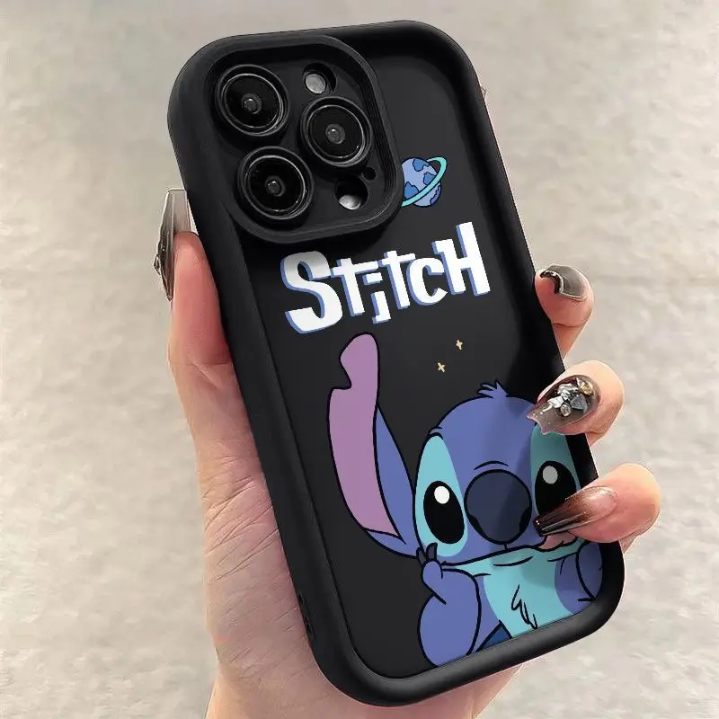 Disney Stitch Cute Silicone Phone Case For iPhone 14 11 12 13 15 Pro Max  XR XS Max MINI 8 7 15 Plus Soft Shockproof Phone case