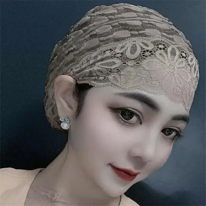 무슬림 여성용 레이스 이너 히잡 캡, 스카프 밑 보닛, 여름 통기성 히잡 안감 모자